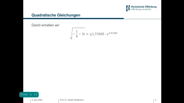 thumbnail of medium Mathematik II - 05 - Komplexe Zahlen V - Gleichungen